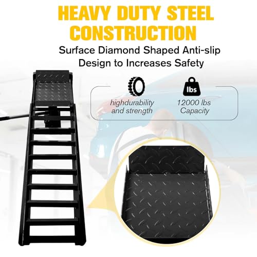 Hydraulic Car and Truck Service Ramps, 5 Ton Capacity, Adjustable Height M5181