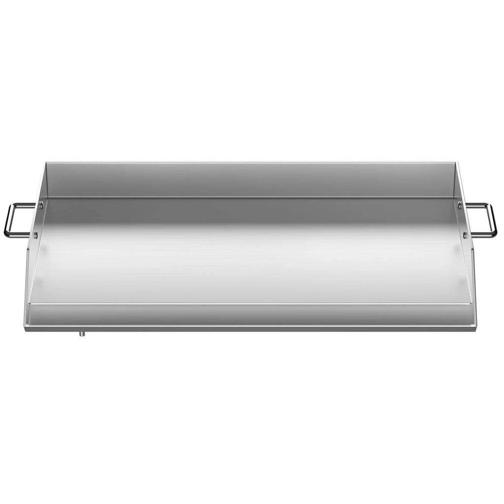 Stainless Steel Flat Top Griddle with Handles and Grease Groove V592