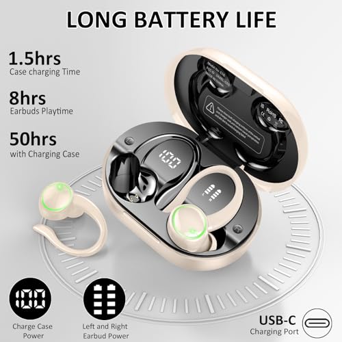 Wireless Earbuds Bluetooth 5.4 with Noise Cancelling Mic, IP7 Waterproof for Running R64733