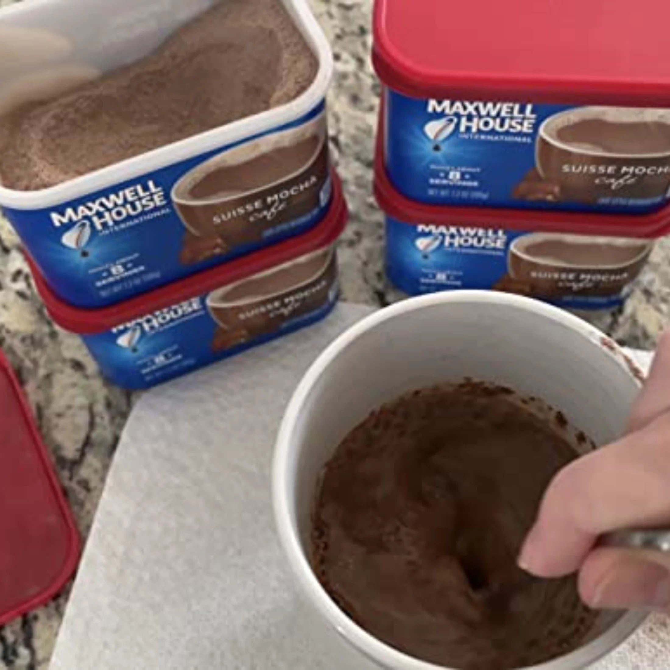 Caffeine-Free Suisse Mocha Instant Coffee, 8 Servings, Pack of 2 V207696
