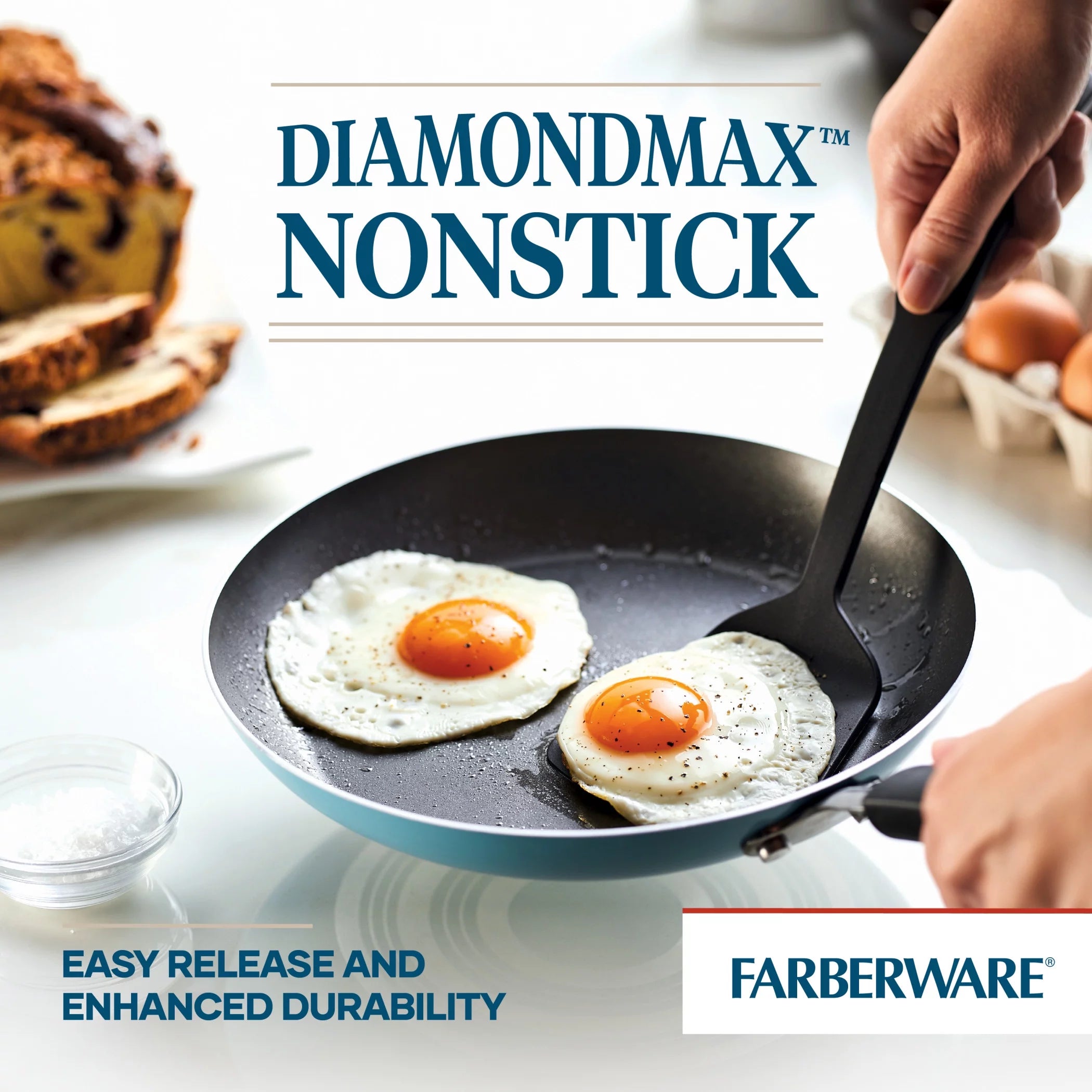 3 Piece Nonstick Frying Pan Set, Aluminum, Aqua X8574