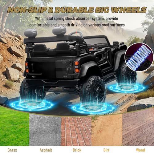 2 Seater Ride On Car for Kids, 24v Electric Truck with Remote Control, Blue V213