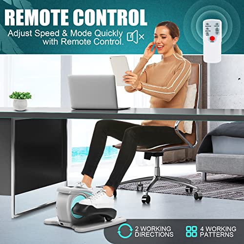 Under Desk Elliptical, Electric Leg Exerciser for Seniors, Portable Seated Foot Pedal with Remote X102