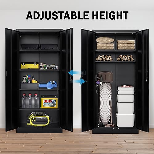 Metal Storage Cabinet with Adjustable Shelves, White M995185