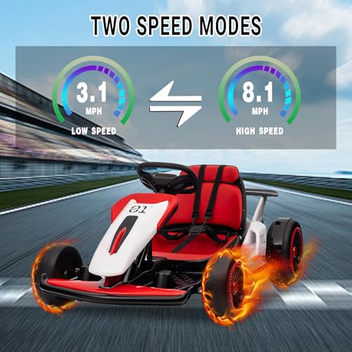 Electric Drift Kart for Kids, 2x200W Motor, 7AH Battery, Ages 6+ S301