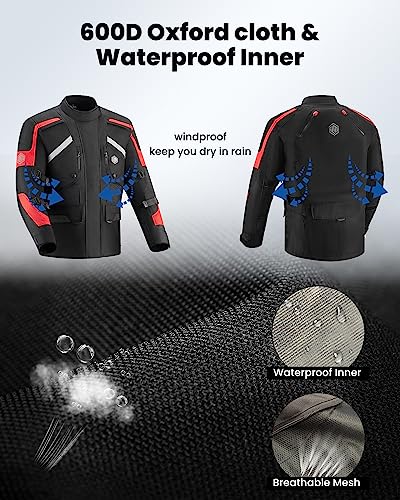 Motorcycle Jacket Adventure Riding Armored Airflow Waterproof H288