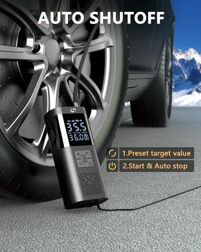 Portable Tire Inflator Air Compressor with Gauge for Car Motorcycle Bike R931