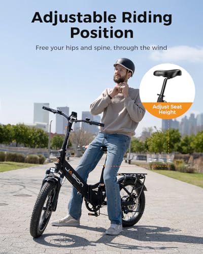 Folding Electric Bike for Adults, 1200W Peak Motor, 28MPH Max Speed, 48V 10AH Removable Battery, 20" Fat Tire M14323