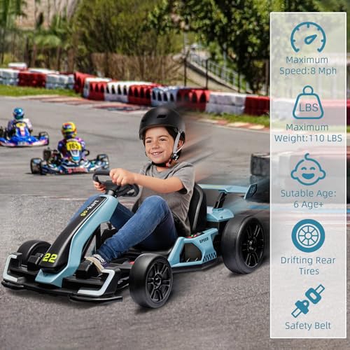 Kids Electric Drift Go Kart with Adjustable Seat F954214