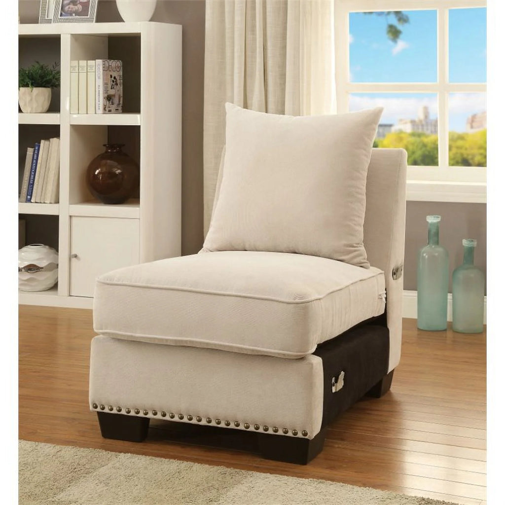 Armless Accent Chair in Beige G92480