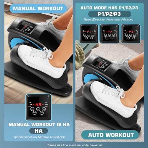 Under Desk Elliptical, Electric Leg Exerciser for Seniors, Portable Seated Foot Pedal with Remote X102