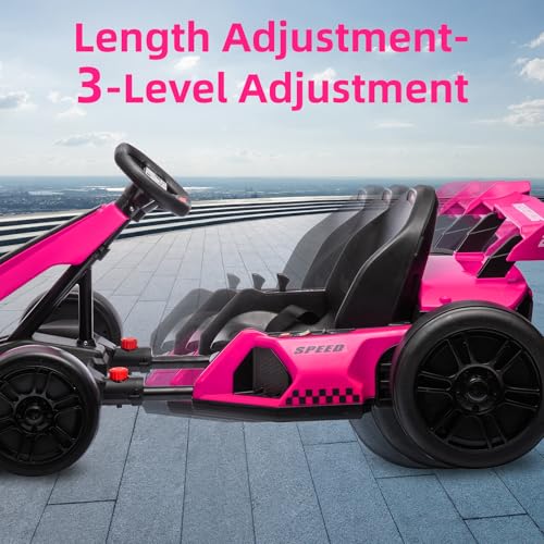 Electric Go Kart for Kids with Drift Function, Adjustable Seat, 8mph Y28704
