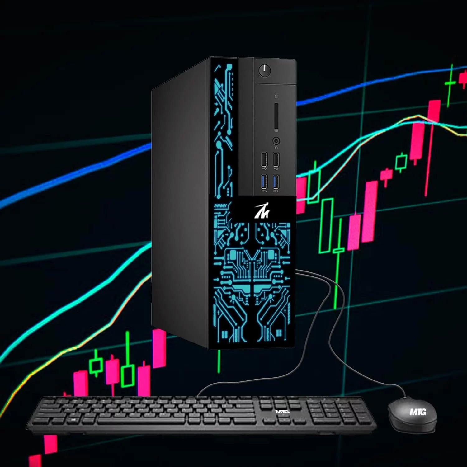 Refurbished Desktop PC Intel Core i5-6500, 16GB RAM, 120GB SSD, 2TB HDD, 4 Monitors W391