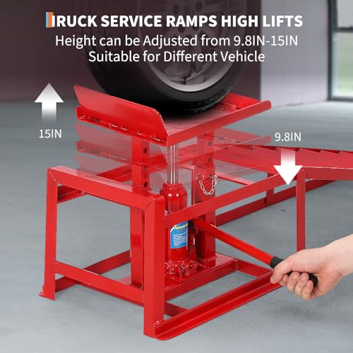 Hydraulic Car and Truck Service Ramps, 5 Ton Capacity, Adjustable Height M5181