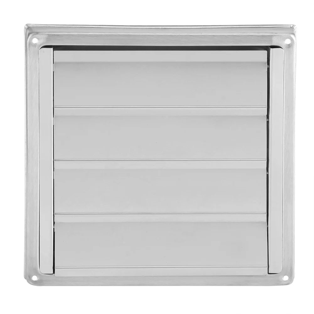 Dryer Vent Cover - 100mm Stainless Steel Wall Vent Moving Flaps Square Tumble Dryer Extractor Fan Outlet Airflow Vent Replacement Hood with Weather Proof Louvre