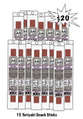 Moses Family Beef Jerky, Teriyaki Snack Stick, 1 Ounce (Pack of 15), Fresh, Meat Stick