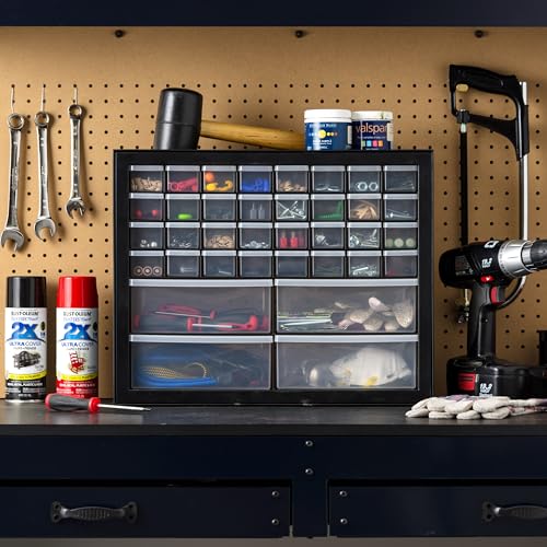 Screw Tool Organizer Small Parts Cabinet Chest, 44-Drawer Hardware Storage, Black S931