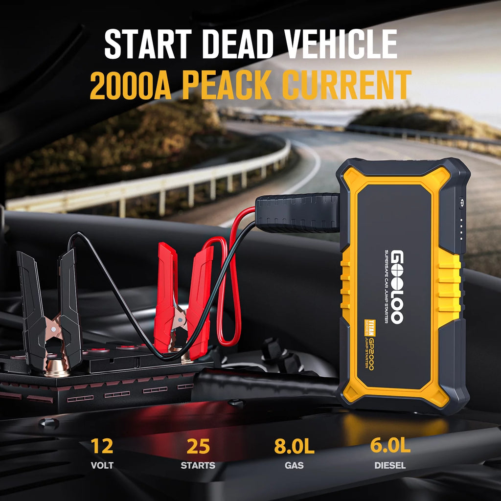 Jump Starter 2000A Portable Car Battery Booster Pack K366