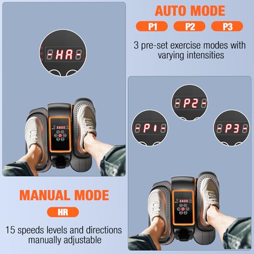 Under Desk Elliptical Machine with Remote, 15 Speeds, Portable Leg Exerciser for Home Office L629