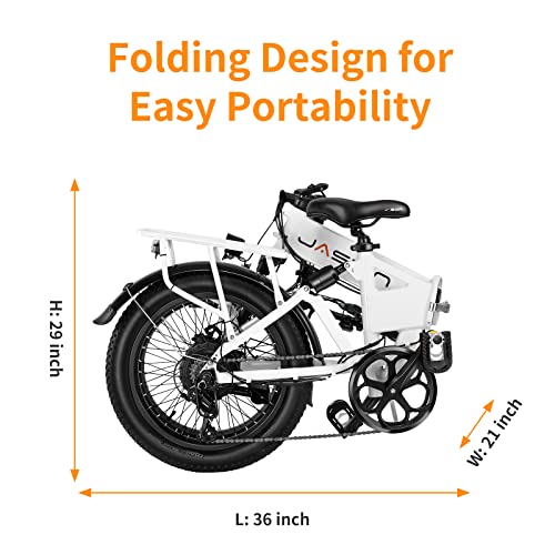 Folding Electric Bike for Adults, 1200W Peak Motor, 28MPH Max Speed, 48V 10AH Removable Battery, 20" Fat Tire M14323