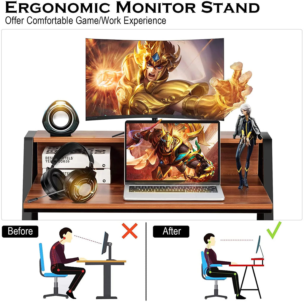 Compact Home Office Desk with Sturdy Frame for Small Spaces F519655