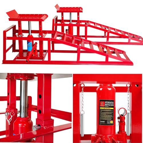 Hydraulic Car and Truck Service Ramps, 5 Ton Capacity, Adjustable Height M5181