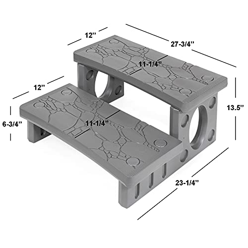 2-Step Spa Hot Tub Pool RV Deck Steps, Lightweight Sided Step K61240