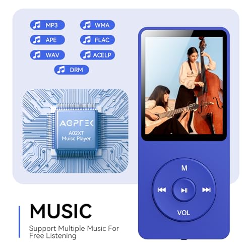 MP3 Player with Bluetooth 5.3, 1.8 Inch Screen, FM Radio, Voice Recorder O744186