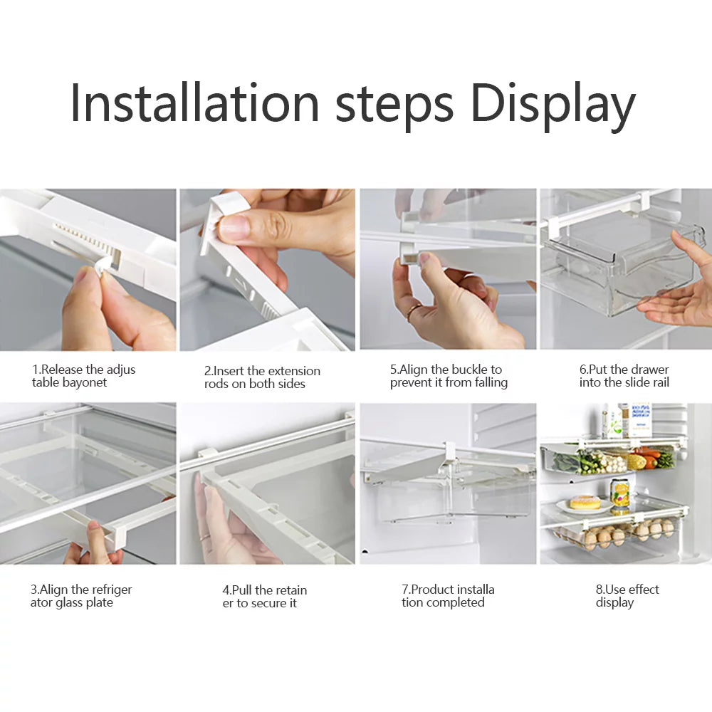 Transparent Refrigerator Egg Tray with Handle, Vegetable Storage Box F36791