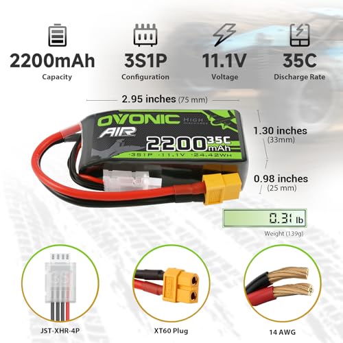 3S Lipo Battery 2200mAh 11.1V with XT60 Connector for RC Drone Helicopter L609418