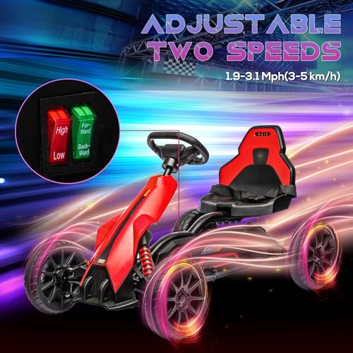 12V Electric Go Kart for Kids, Ride-On Toy with Adjustable Speed W1614