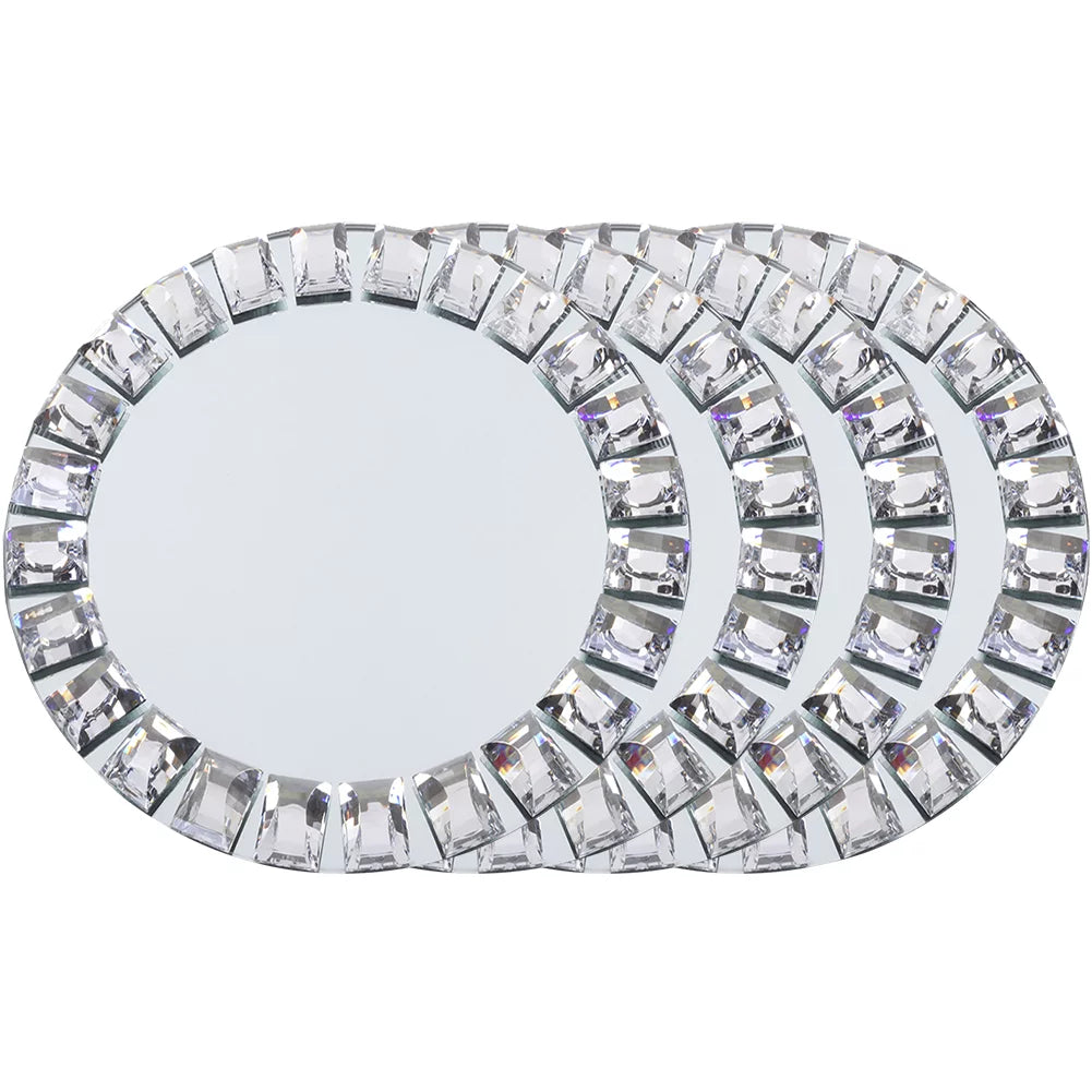 Mirror Charger Plates, Set of 4, Silver P3270