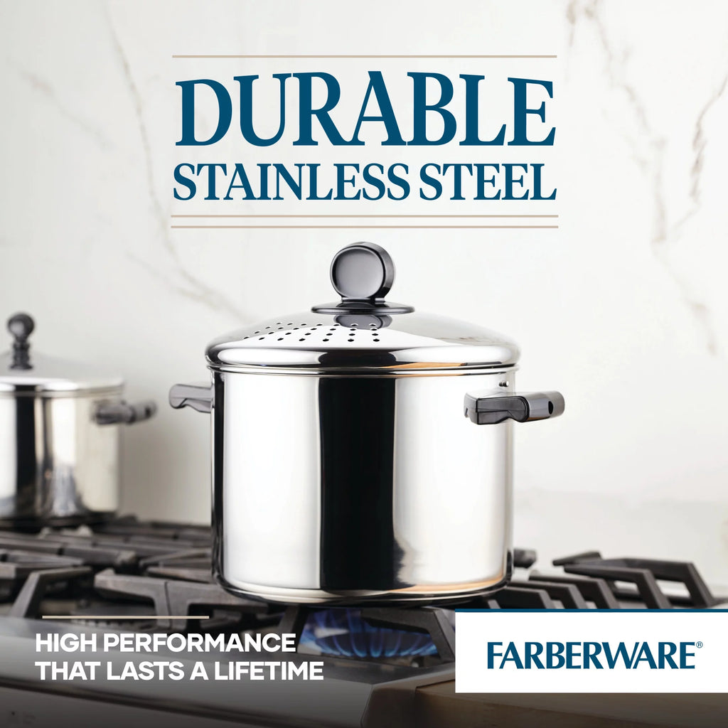 Stainless Steel 8 Quart Covered Stockpot F7016