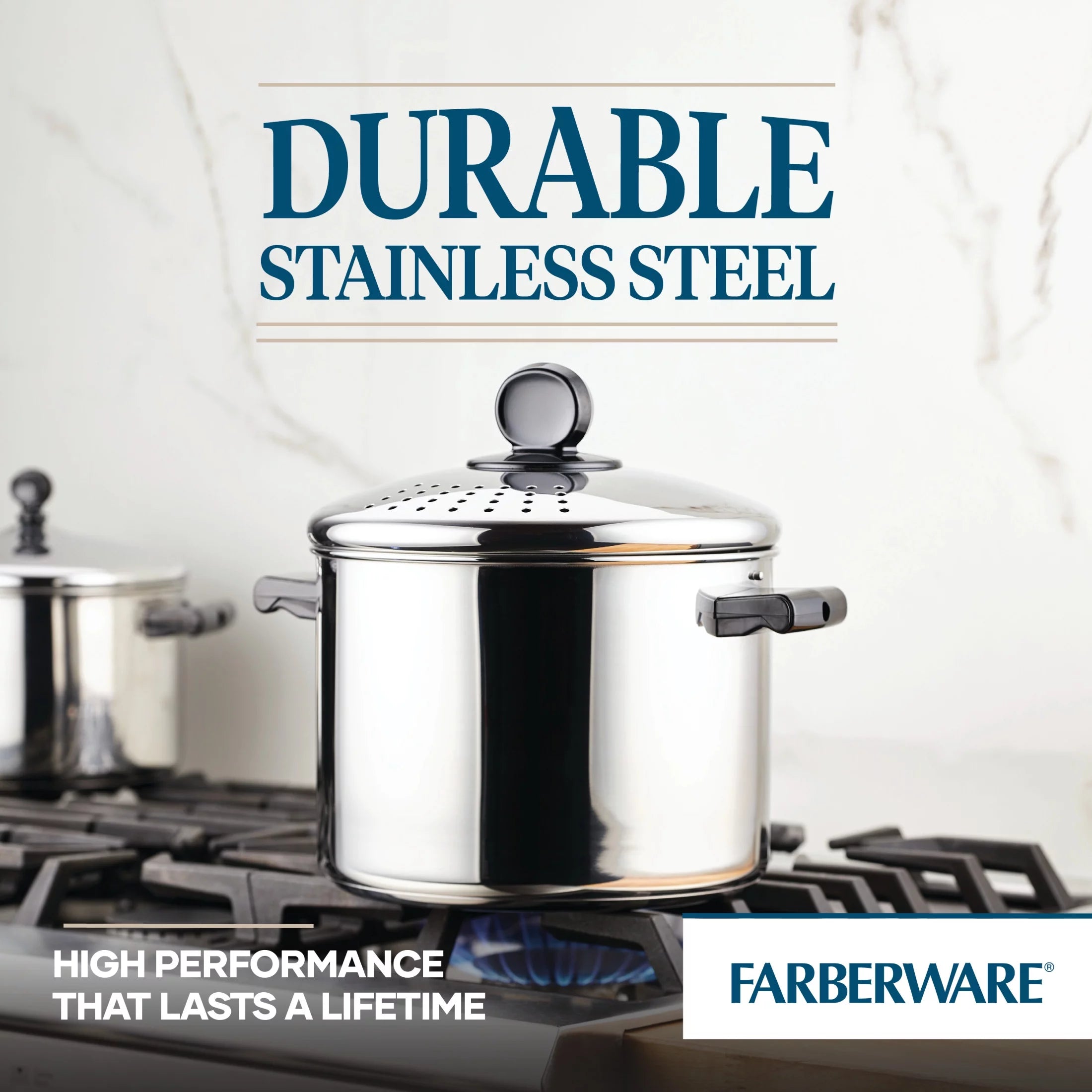 Stainless Steel 8 Quart Covered Stockpot F7016