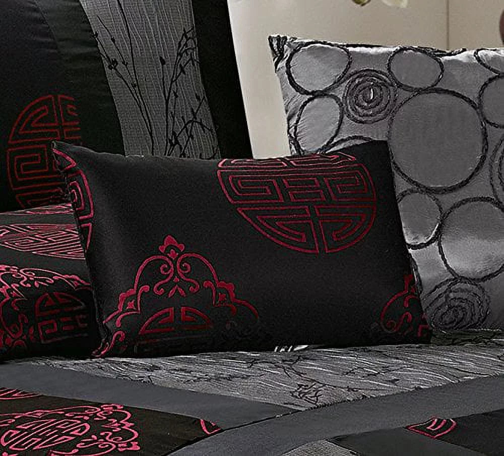 Square Patchwork Jacquard Comforter Set, Queen L3686