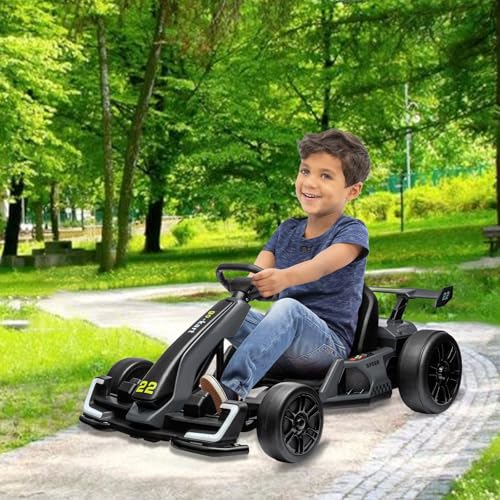 Electric Go Kart for Kids with Drift Function, Adjustable Seat, 8mph Y28704
