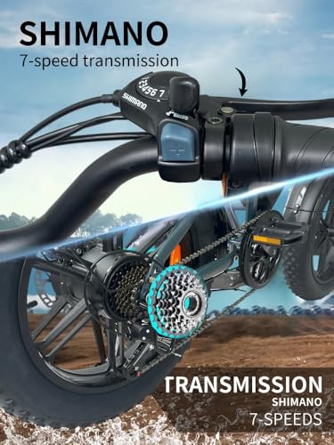 Electric Bike for Adult, 1500W Brushless Motor, 30 MPH Fat Tire, 20" Dual Suspension K344