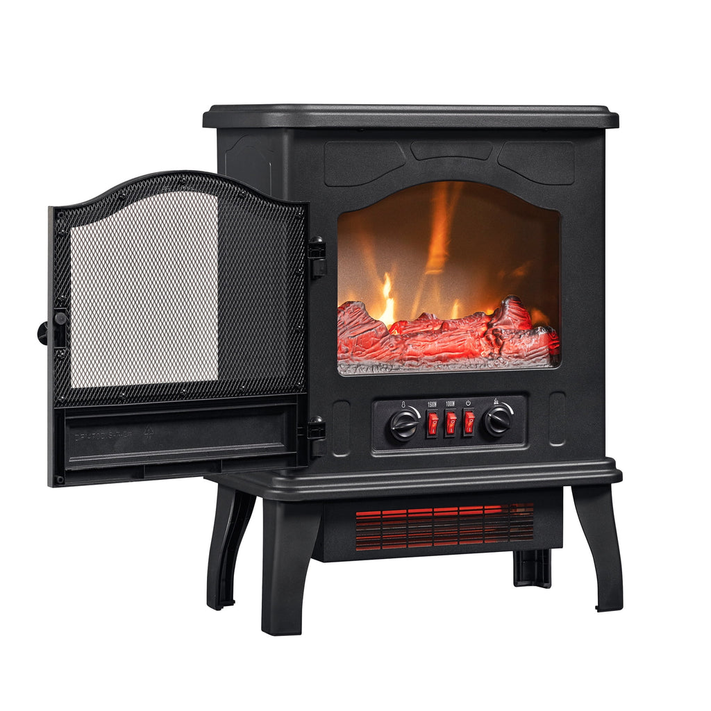 Infrared Quartz Electric Stove Heater, 1500W, Black Y898