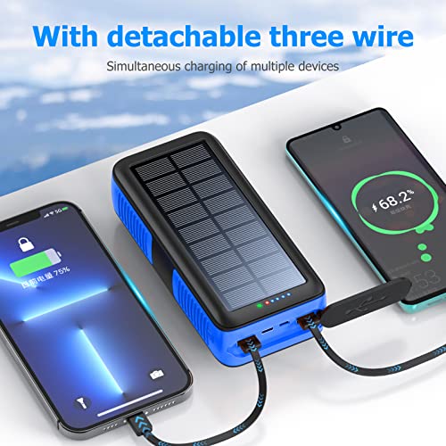 Solar Charger Power Bank 63200mAh Portable Dual Outputs Flashlight K2447