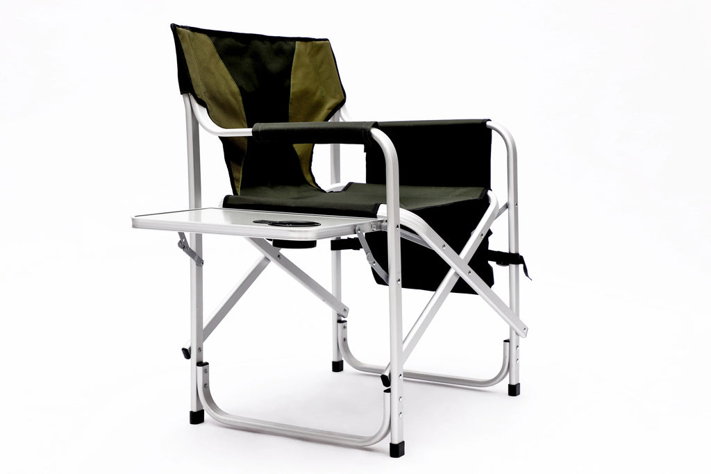 Padded Folding Outdoor Chair with Side Table and Storage Pockets E165