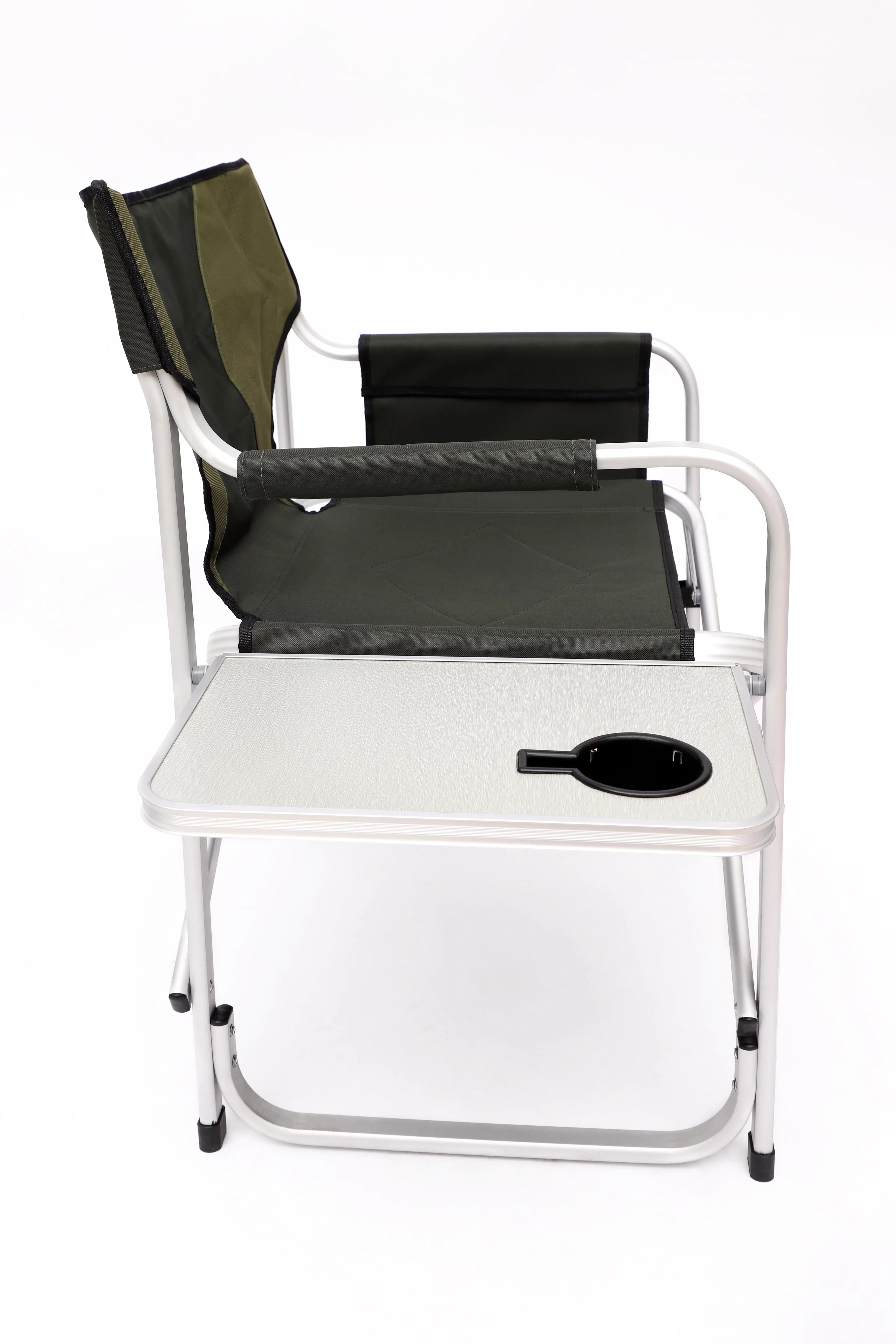 Padded Folding Outdoor Chair with Side Table and Storage Pockets E165