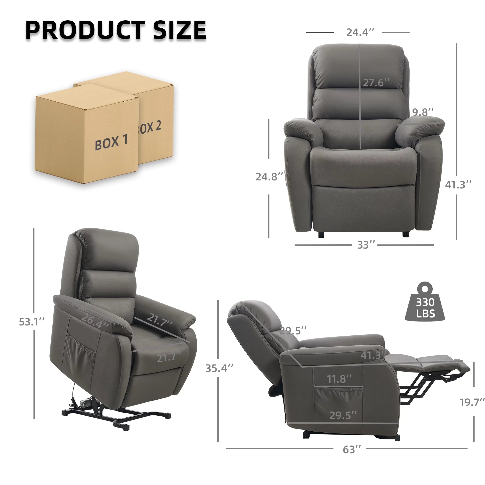Electric Power Lift Recliner with Massage and Heat for Elderly O4330