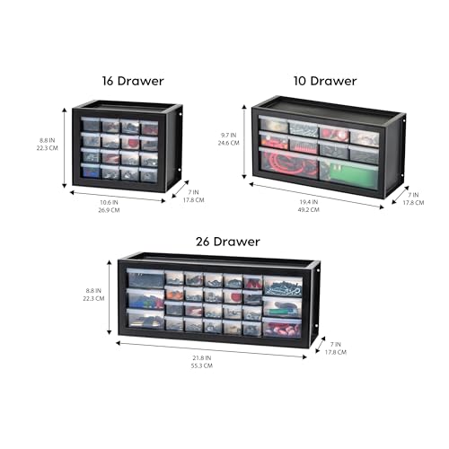 Screw Tool Organizer Small Parts Cabinet Chest, 44-Drawer Hardware Storage, Black S931