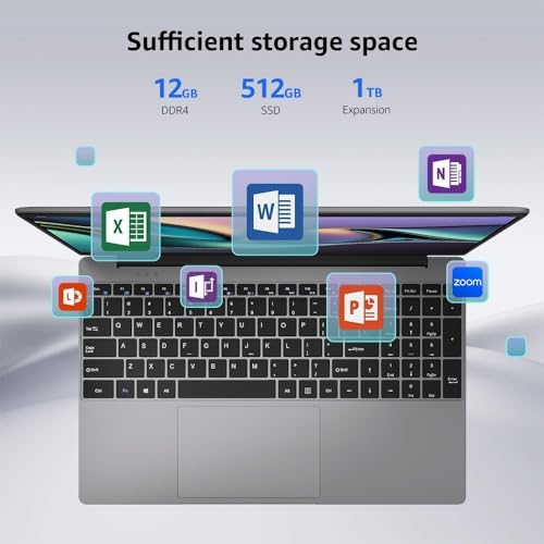 15.6 Inch Laptop, Windows 11, 12GB RAM 512GB SSD, FHD IPS Display O963164