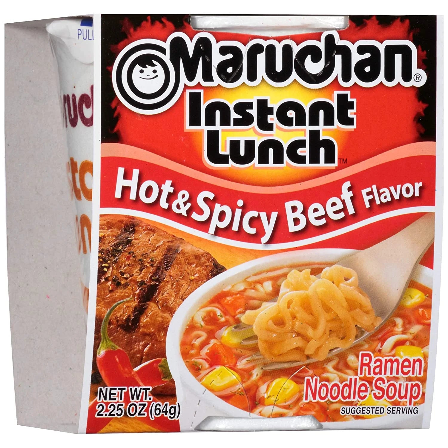 Hot and Spicy Beef Instant Ramen Noodles, 2.25 oz Cup, 24 Pack S96184