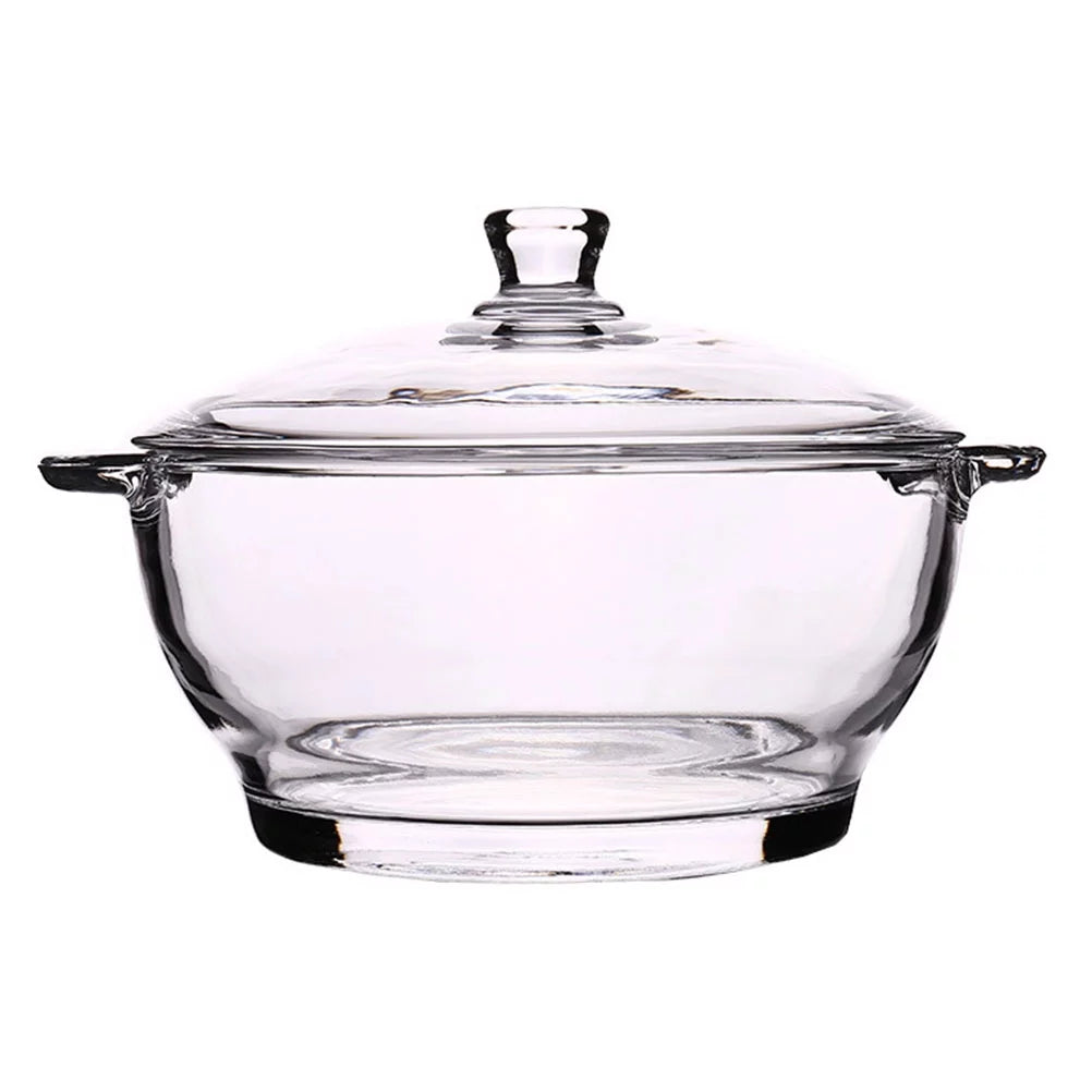 1pc Kitchen Glassware Salad Bowl Tempered Glass Bowl Microwave Oven Food Bowl