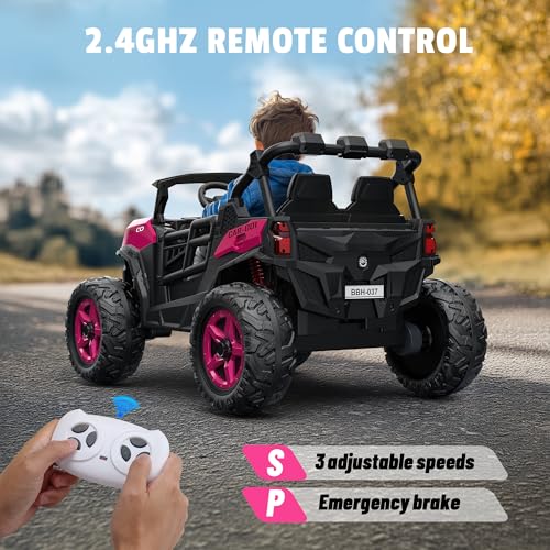 24V 2 Seater Ride on Car Truck, 4WD, Remote Control, Pink C7603
