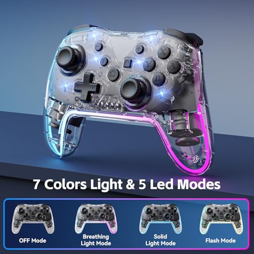 Wireless Controller for Switch, PC, Android, iOS with RGB Lighting P1625