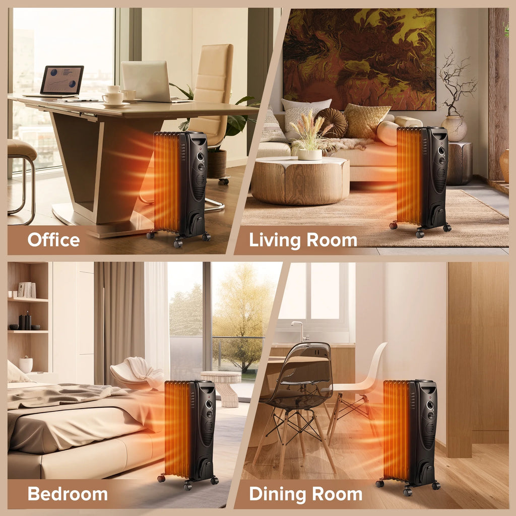 Electric Oil Filled Radiator Heater with Thermostat S7115