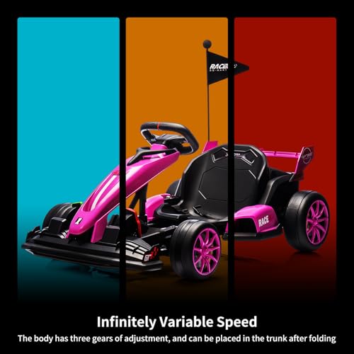 Electric Drift Kart for Kids, Ride-On Car with Adjustable Seat A721